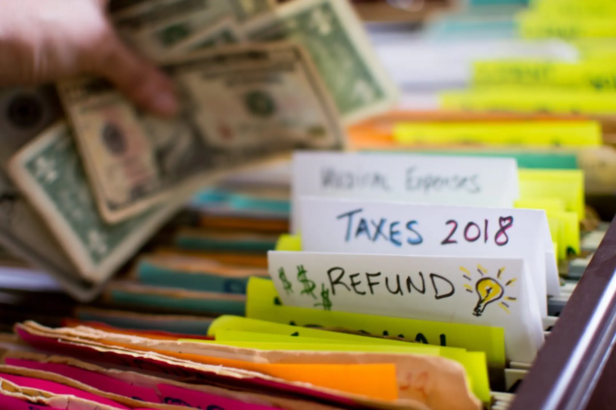 Tax paperwork and financial documents